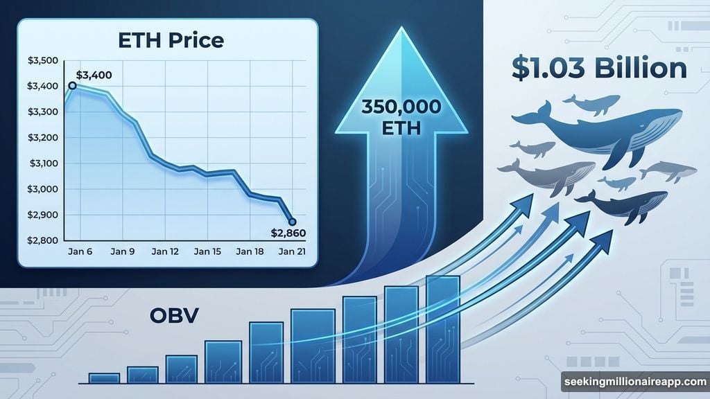 Whales accumulated 350,000 ETH worth over one billion dollars