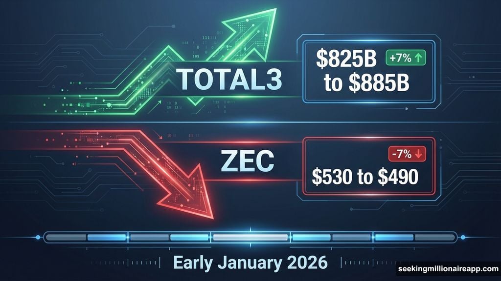 ZEC fell seven percent while altcoin market climbed seven percent