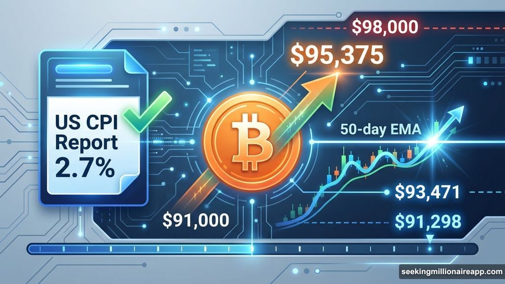 Bitcoin tests critical resistance after breaking fifty-day exponential moving average