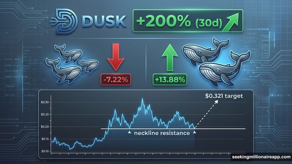 Dusk Network whale civil war with diverging positions during correction