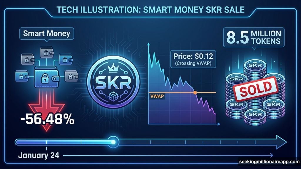 Smart money wallets dumped 56% of SKR holdings after VWAP break
