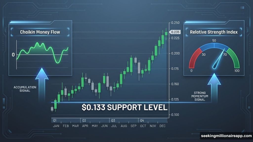 Technical indicators and support levels signal accumulation pattern conviction