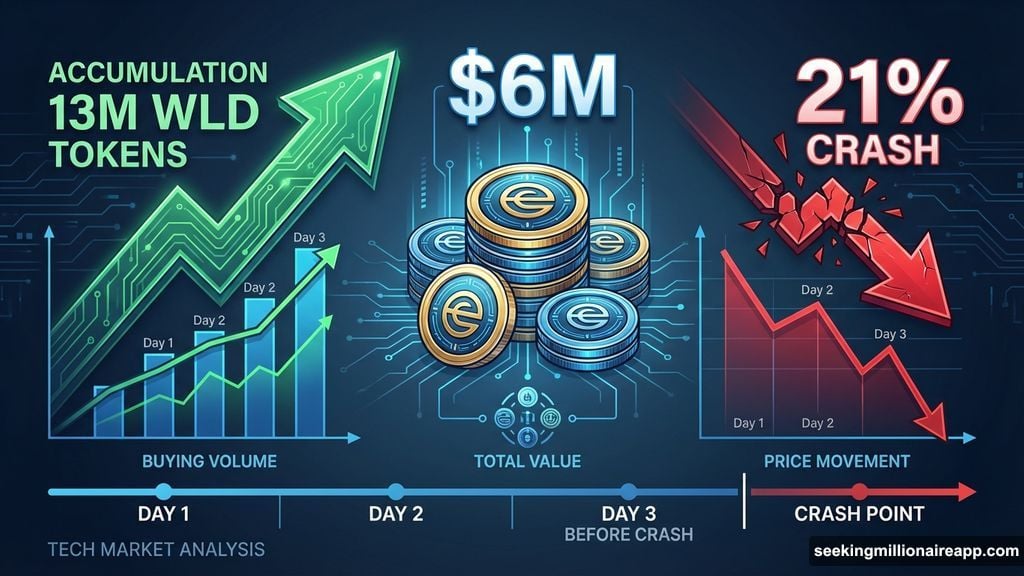 Holders accumulated 13 million WLD tokens before the crash