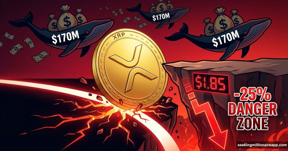 XRP coin teetering on $1.85 cliff edge as whales dump $170 million