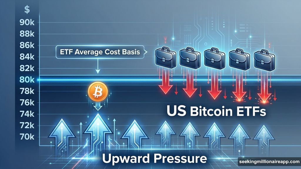 Bitcoin trades below ETF cost basis creating psychological support