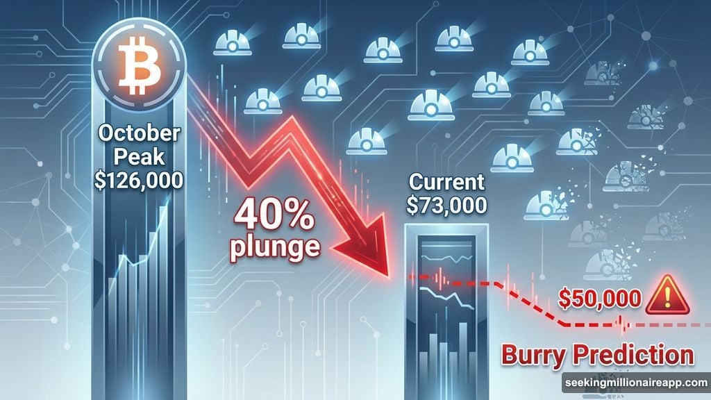 Bitcoin's brutal 40% plunge from October peak toward $50K