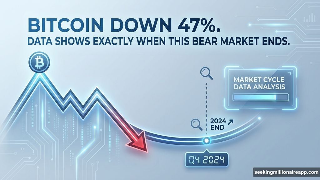Modern minimalist illustration 1 for: Bitcoin Down 47%. Data Shows Exactly When This Bear Market Ends
