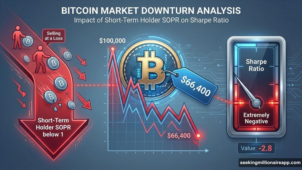 Short-term holders selling Bitcoin at a loss as Sharpe ratio craters