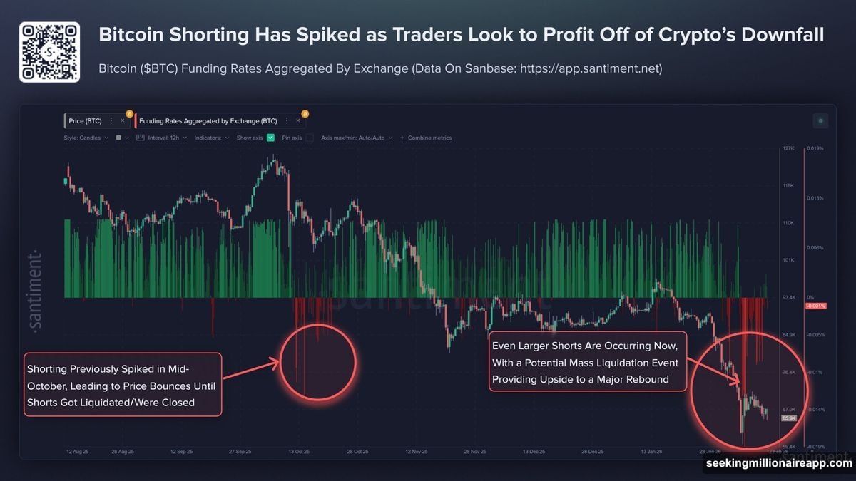 Bitcoin short squeeze triggered eighty-three percent rally over four months