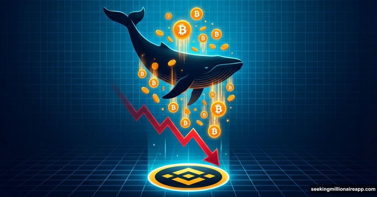 Bitcoin whale dropping coins onto Binance causing downward price crash