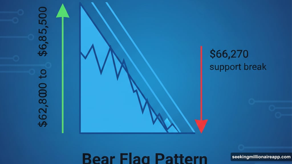 Bear flag pattern shows price bounce within downward channel