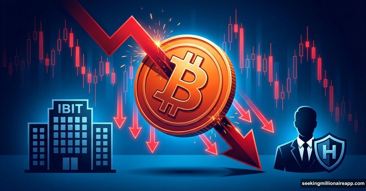 Bitcoin falling with institutional banks hedging causing cascading price crash