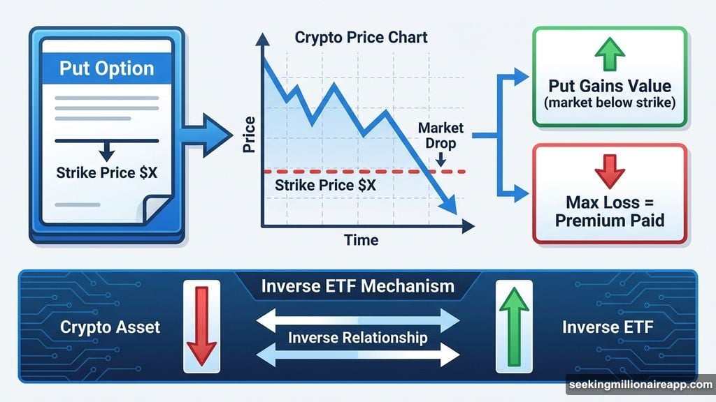 Put options and inverse ETFs offer capped downside risk in bear markets