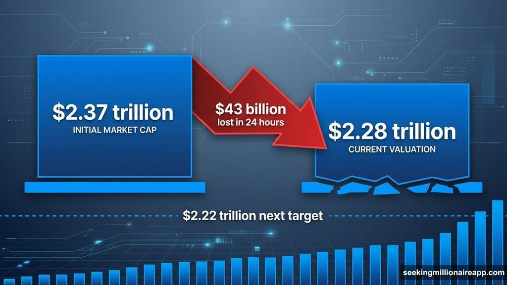 Total crypto market cap broke critical support level falling to $2.28 trillion