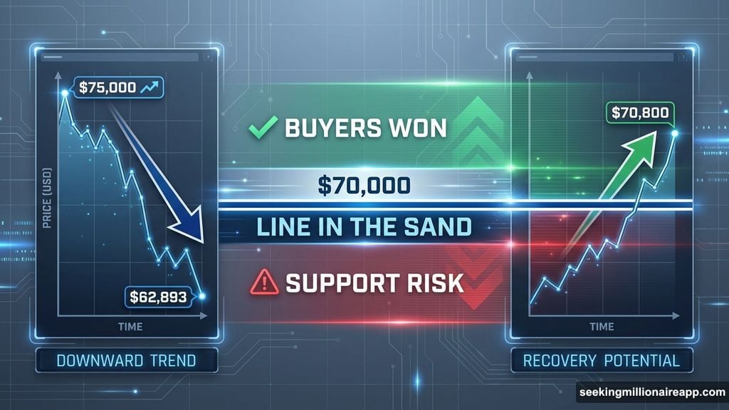 Bitcoin held $70,000 support level after week of price whipsawing