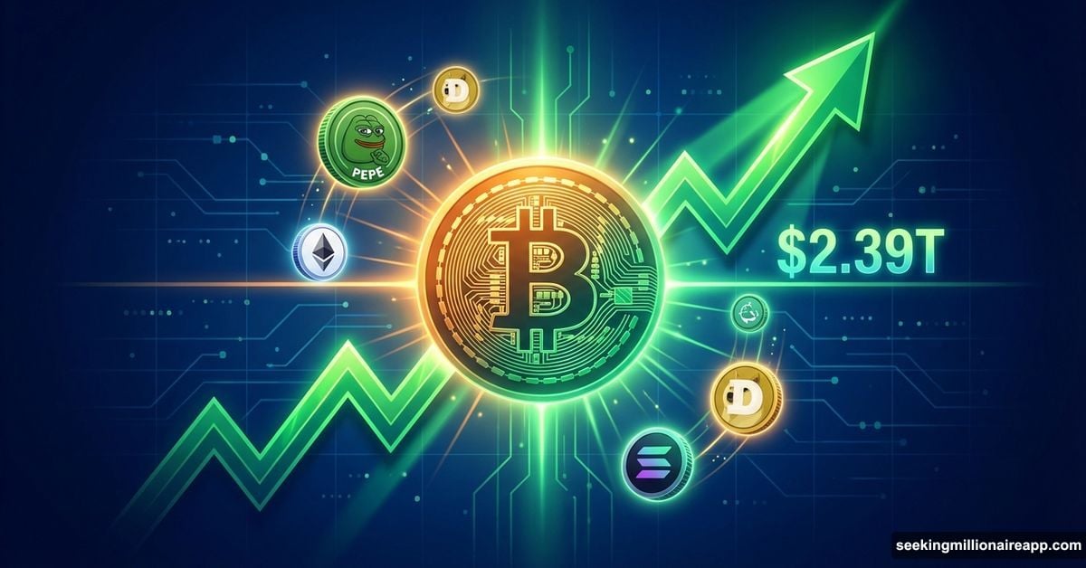Bitcoin leading crypto market breaking through $2.39 trillion resistance level