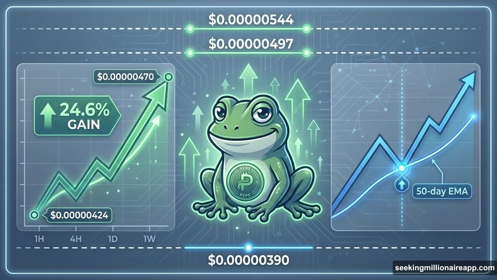 PEPE steals the show with 24.6% surge breaking 50-day average
