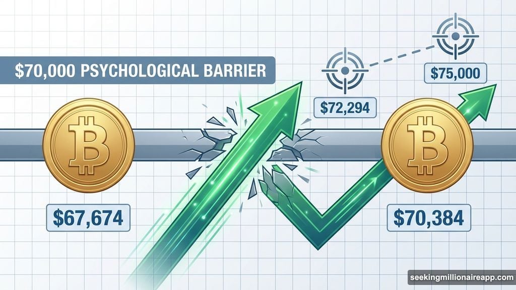 Bitcoin smashed through the $70,000 psychological barrier during rally