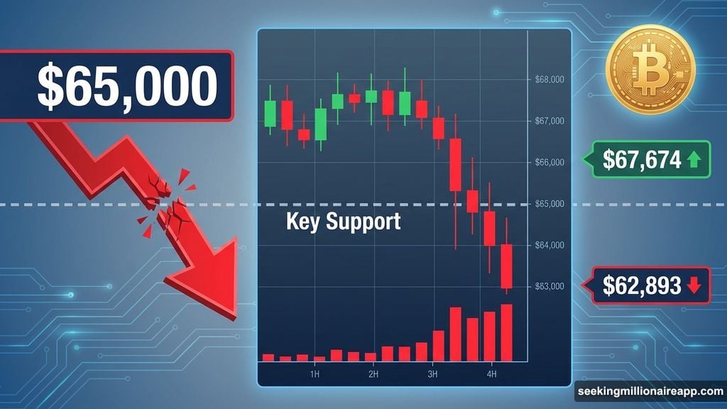 Bitcoin breaks below $65,000 support level amid rising selling pressure
