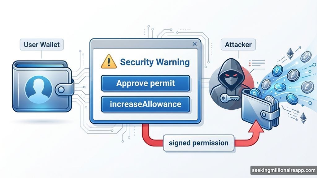Signature phishing exploits permit and increaseAllowance smart contract functions