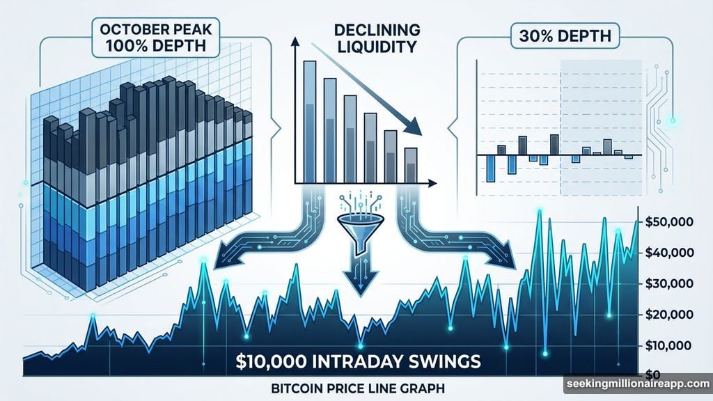 Bitcoin market depth collapsed to 30% of October peak