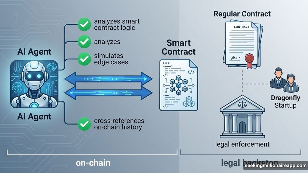 AI agents execute smart contracts while humans rely on traditional legal contracts
