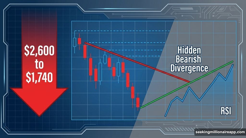 Price made lower highs while RSI climbed creating bearish divergence
