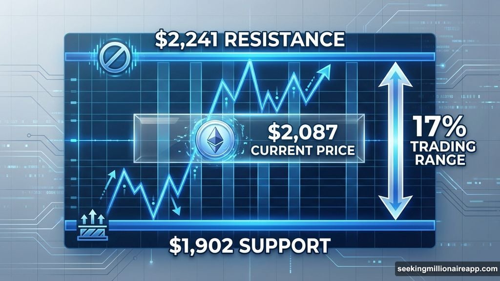 ETH trapped bouncing between $1,902 support and $2,241 resistance levels