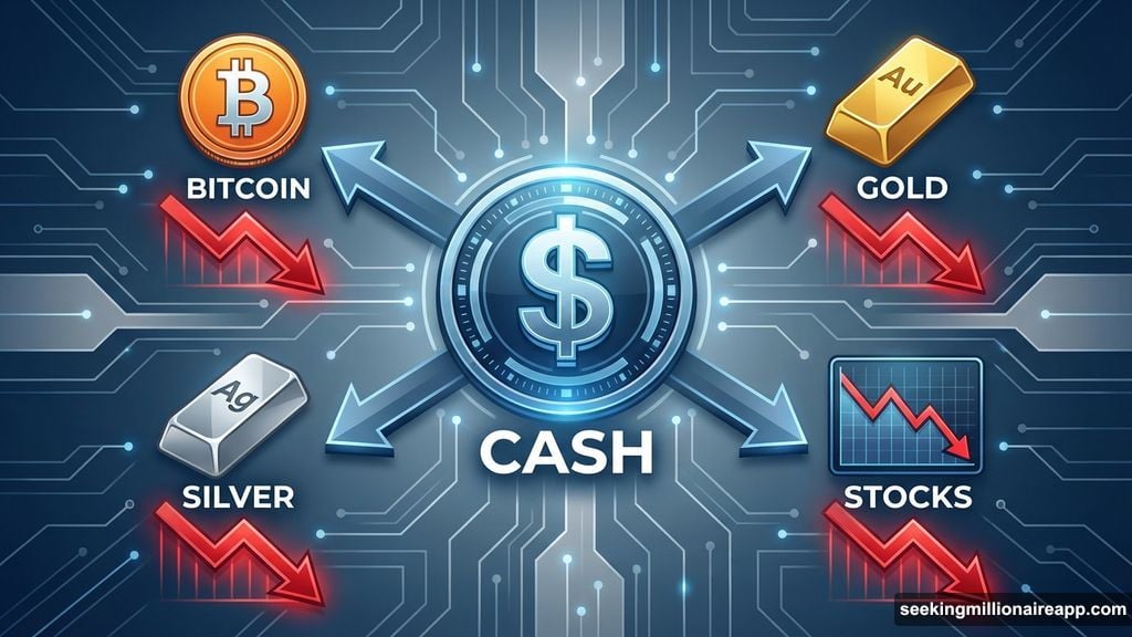 Investors sold Bitcoin, gold, silver, and stocks together for cash