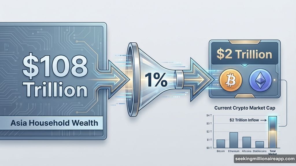 One percent of Asia household wealth equals two trillion dollars entering crypto