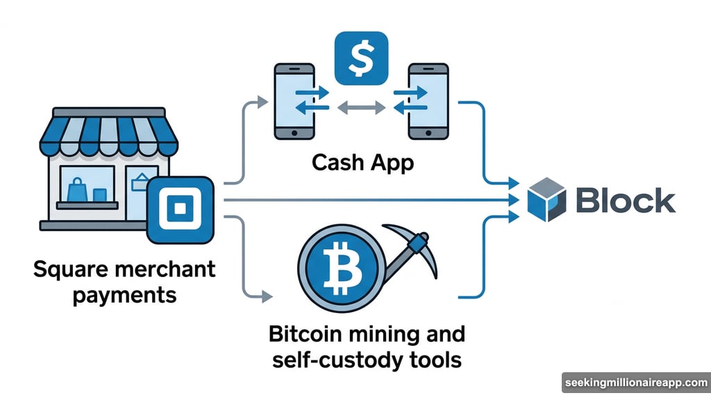 Block operates Square payments, Cash App, and Bitcoin infrastructure tools
