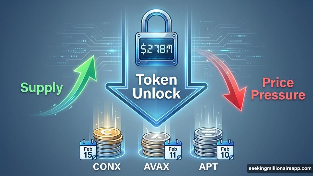 Token unlocks flood markets with new supply causing price pressure