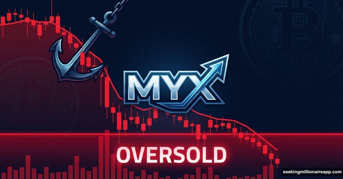 MYX Finance token chart plunging into oversold territory with anchor