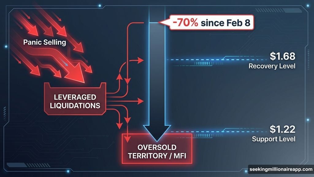 MYX Finance 70% drawdown triggers oversold Money Flow Index reading