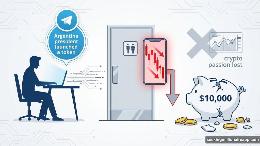 Trader locked in bathroom watched ten thousand dollars vanish