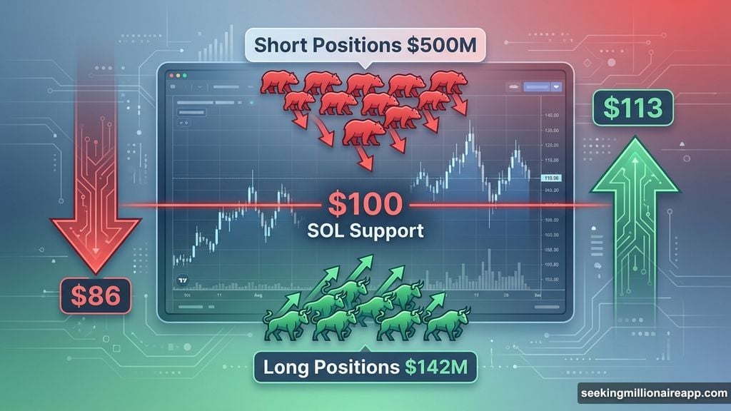 Solana's $100 support battle could wipe out $500M in shorts