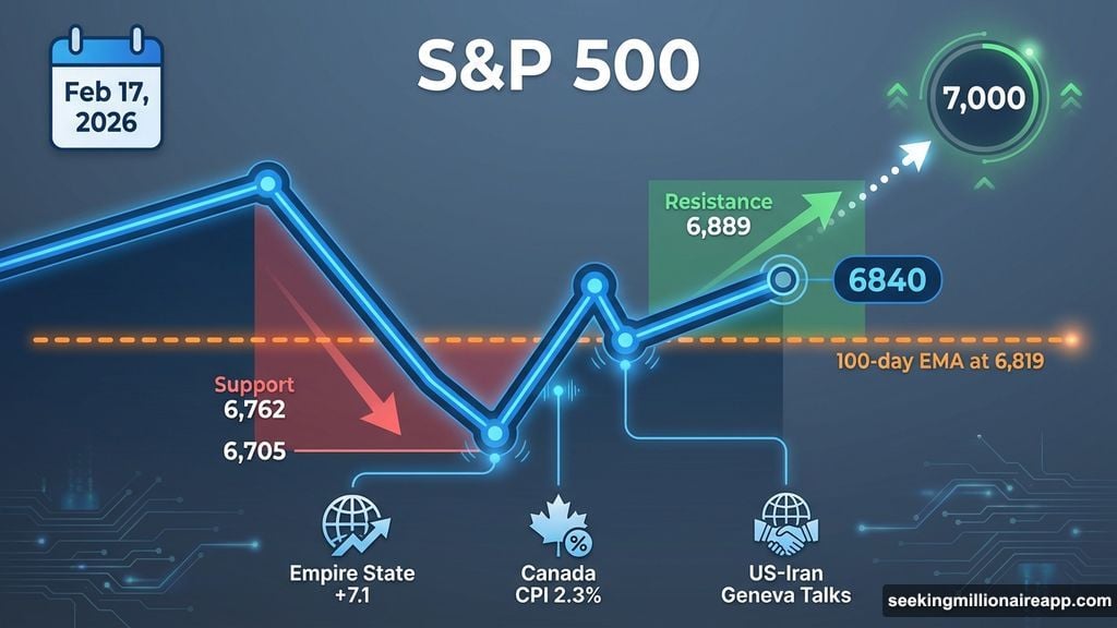 S&P 500 hovers above 100-day EMA with key support and resistance levels