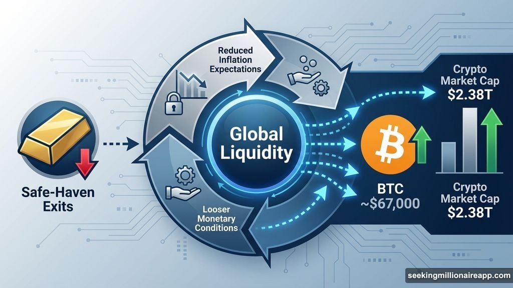 Bitcoin climbs to 67000 as crypto market cap reaches 2.38 trillion