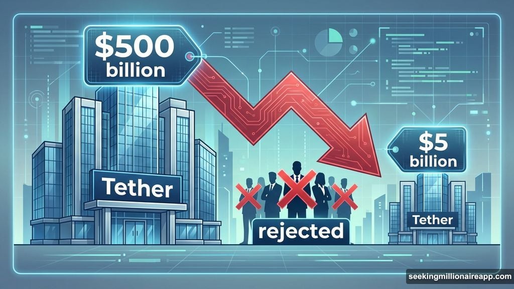 Tether valuation crashed from five hundred billion to five billion