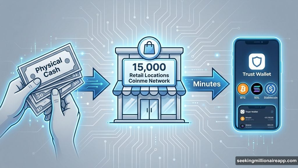 Trust Wallet Cash Deposits converts physical cash to crypto at retail stores