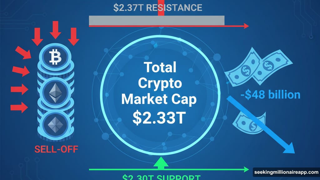 Crypto market capitalization dropped forty-eight billion dollars this week