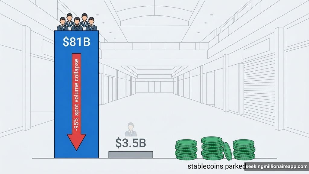 Binance spot trading volume cratered from $81 billion to $3.5 billion