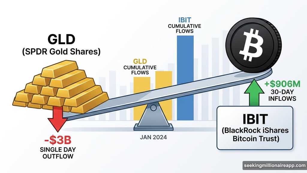 Bitcoin ETF IBIT inflows beat GLD gold outflows after Iran conflict