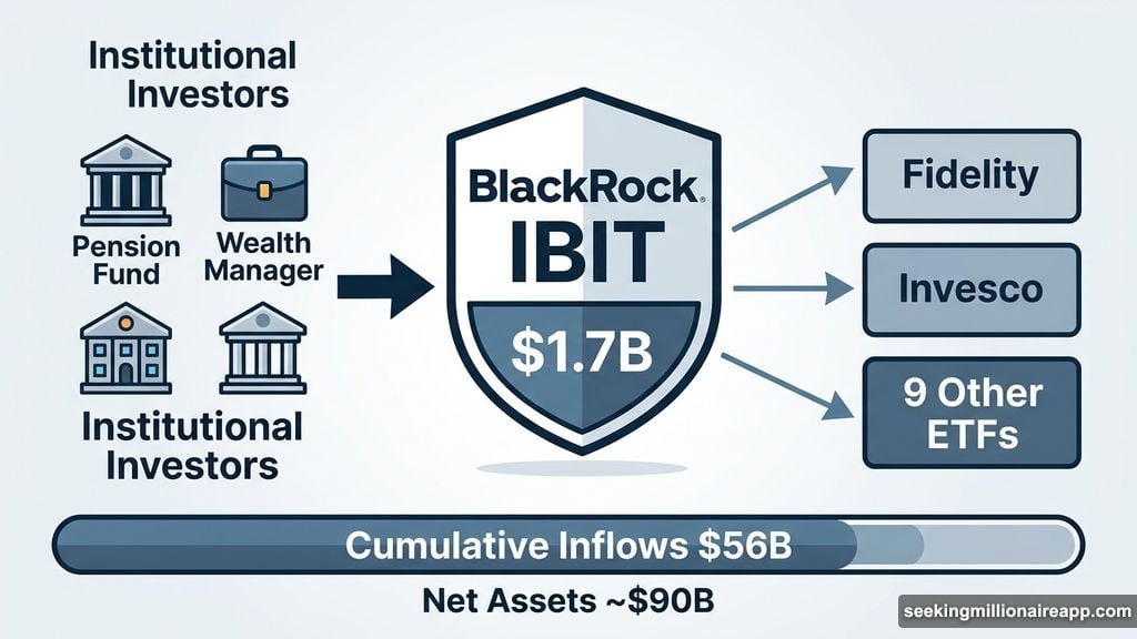 BlackRock IBIT dominates institutional Bitcoin ETF inflows with $1.7 billion