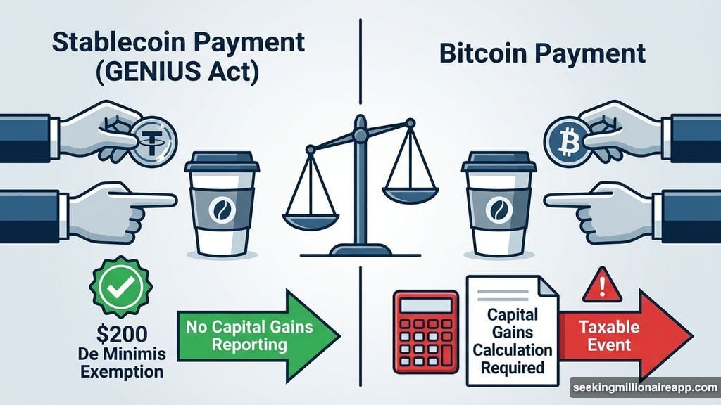Buying coffee with Bitcoin triggers capital gains stablecoins get exemption