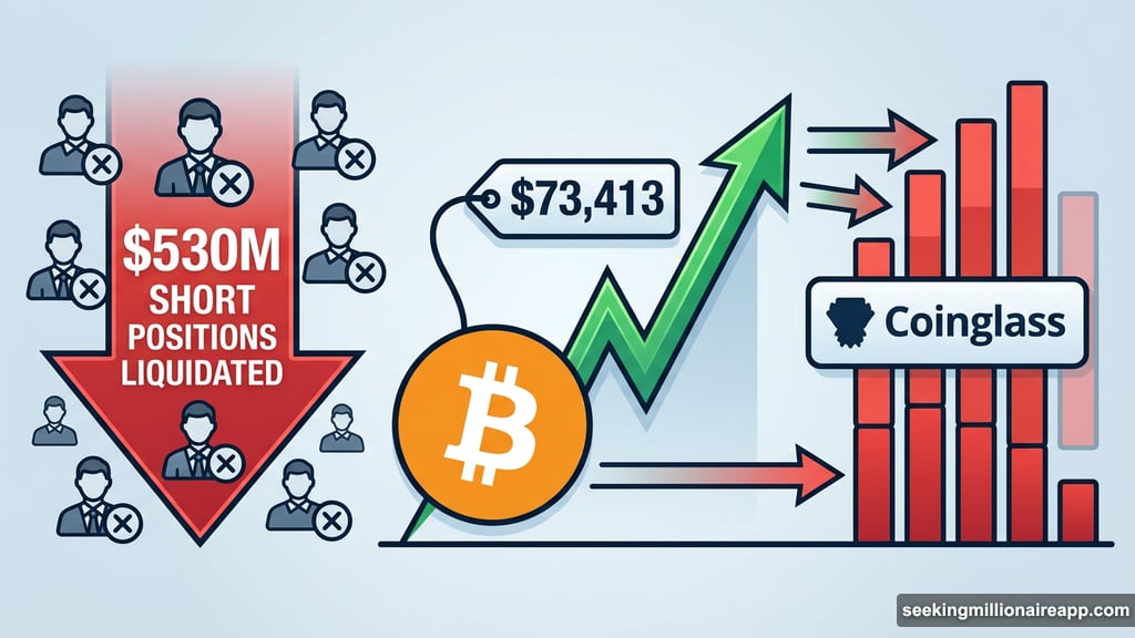 Bitcoin short sellers liquidated as price surges past 73000 dollars