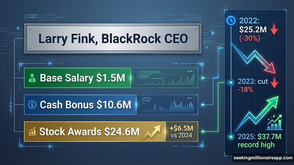 Larry Fink record $37.7M compensation breakdown salary bonus stock