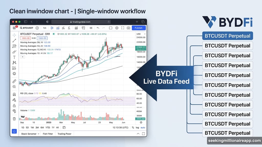 BYDFi perpetual futures data integrated directly into TradingView charts