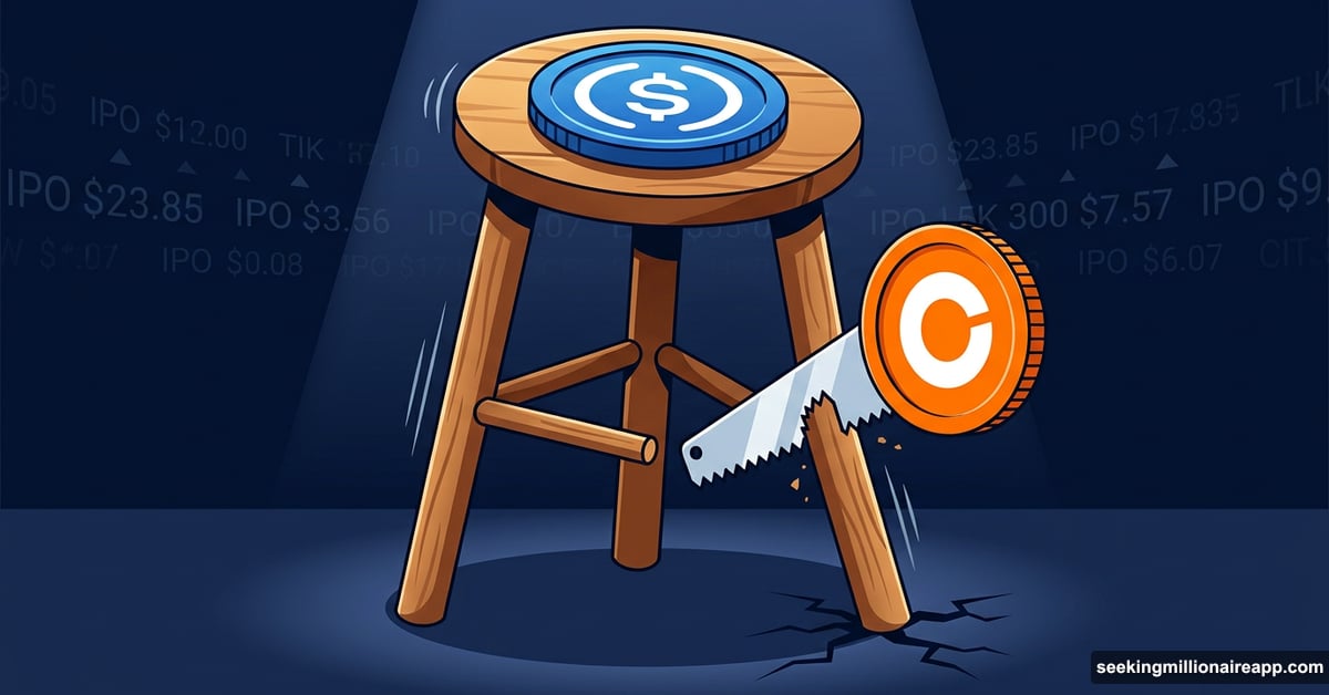 Circle USDC stool wobbling as Coinbase cuts its supporting leg