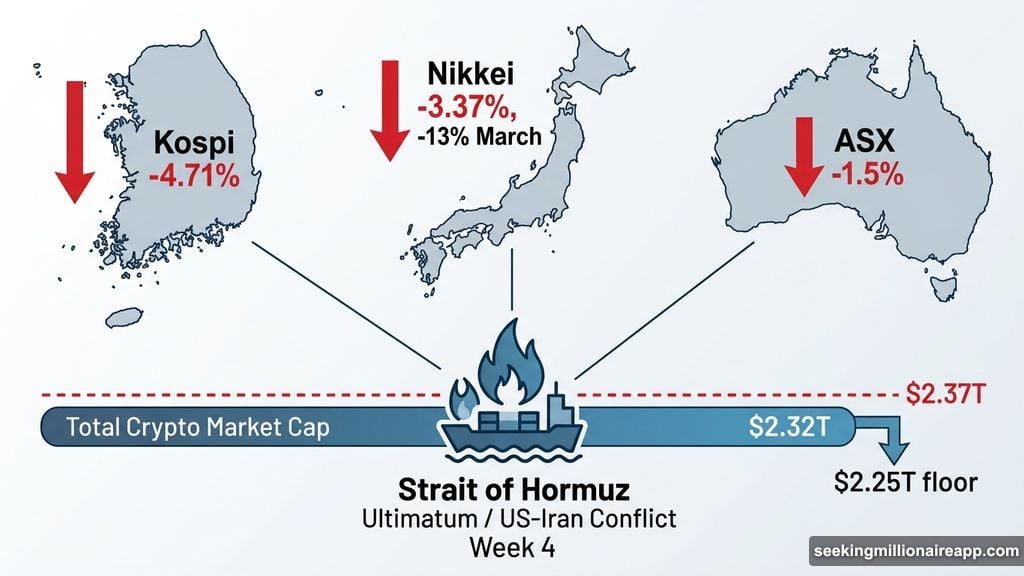 US-Iran Strait of Hormuz conflict triggers Asian market selloff hitting crypto